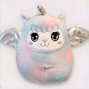 KellyToy Squishmallow 5” Winona the Pink & Blue Rainbow LlamaCorn Multicolor
